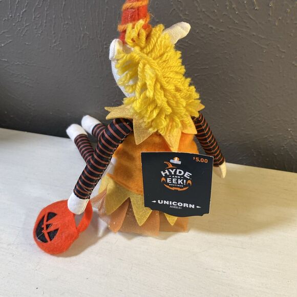 Halloween Unicorn Jack O Lantern Figure Felt Shelf Sitter Hyde & Eek Target NWT - Picture 5 of 6